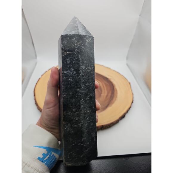 4.3lb Arfvedsonite Garnet Blue Flashes Crystal Point Tower Polished - Picture 4 of 7